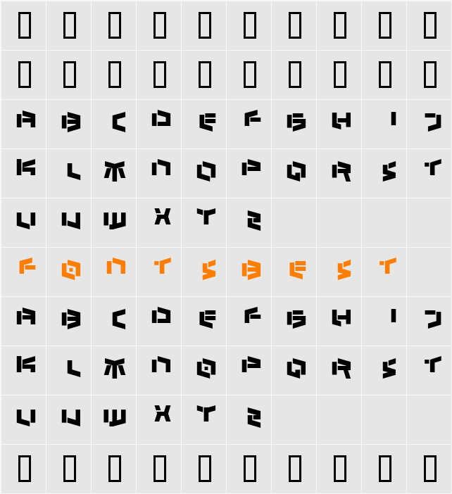 Bedlam Character Map