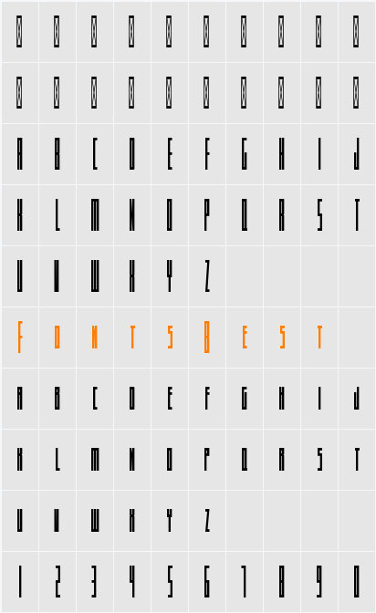 Massivertical Character Map