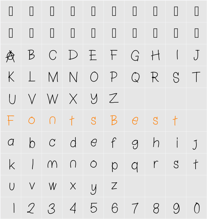 ChapulFont Character Map
