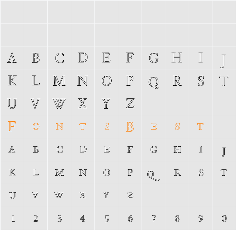 DTLElzevirTCapsOutline Character Map