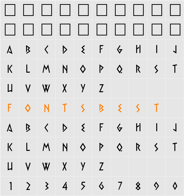 Inscript DB Character Map