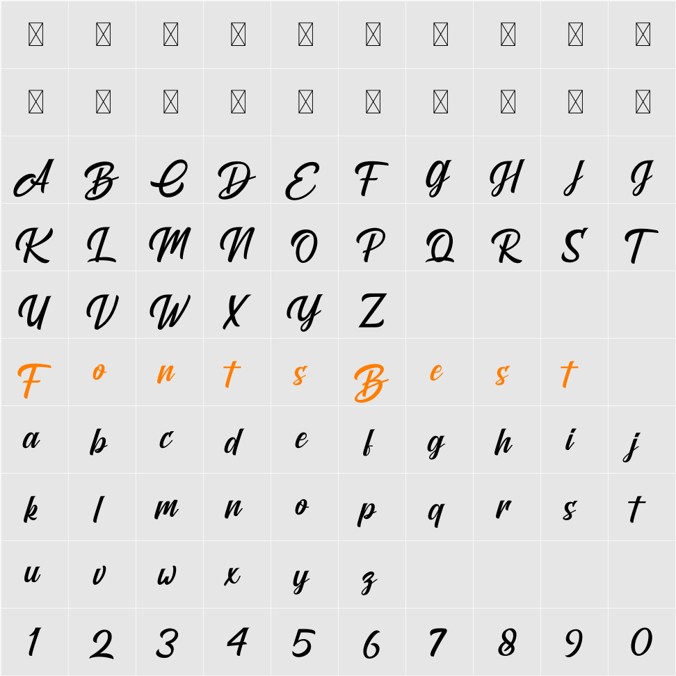Brightons Character Map