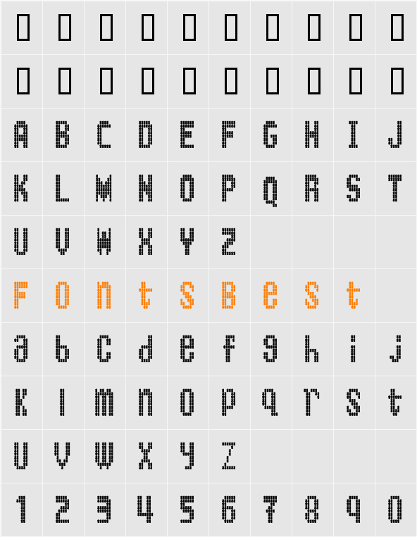 BartonBus Character Map