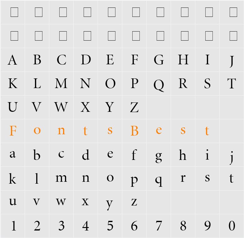 Atlantix Display SSi Character Map