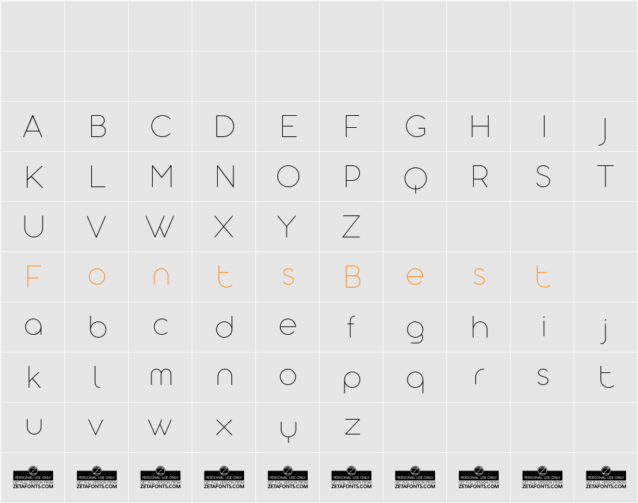 Aristotelica Display Trial Character Map