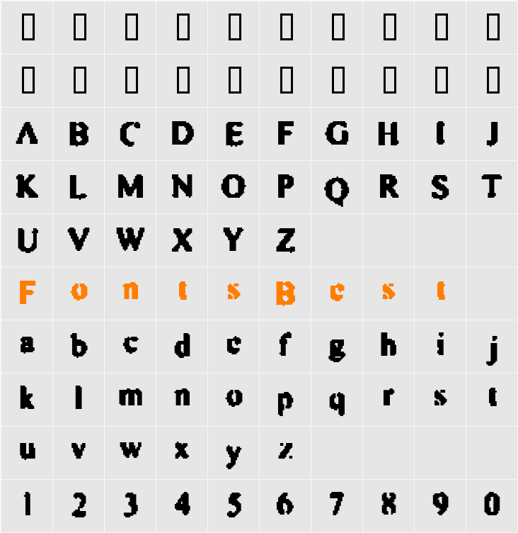 Astro Creep Character Map
