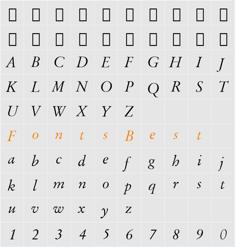 Baramond Character Map