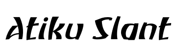 Atiku Slant Font Image