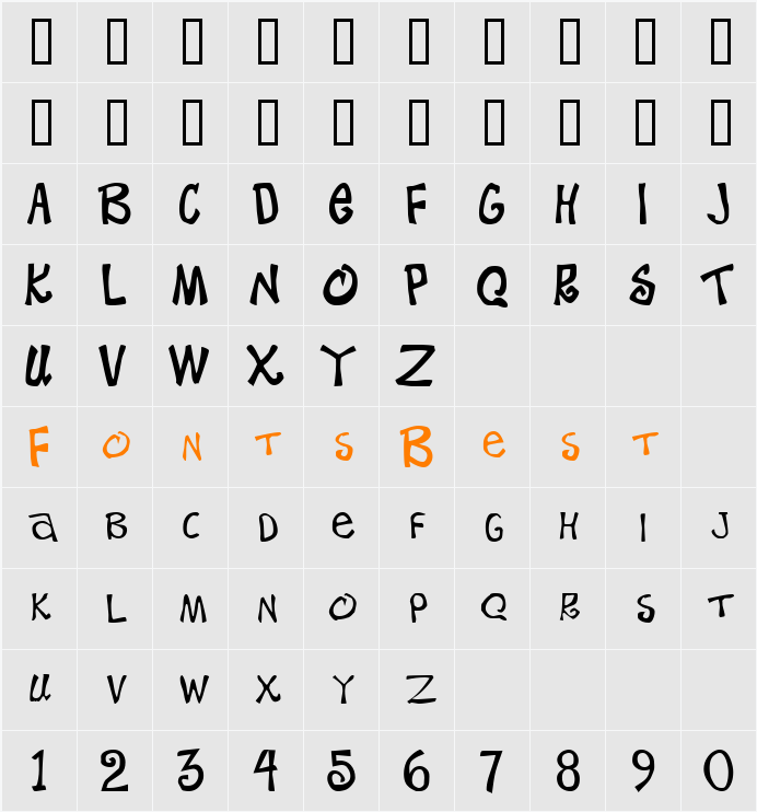 BeachType Character Map