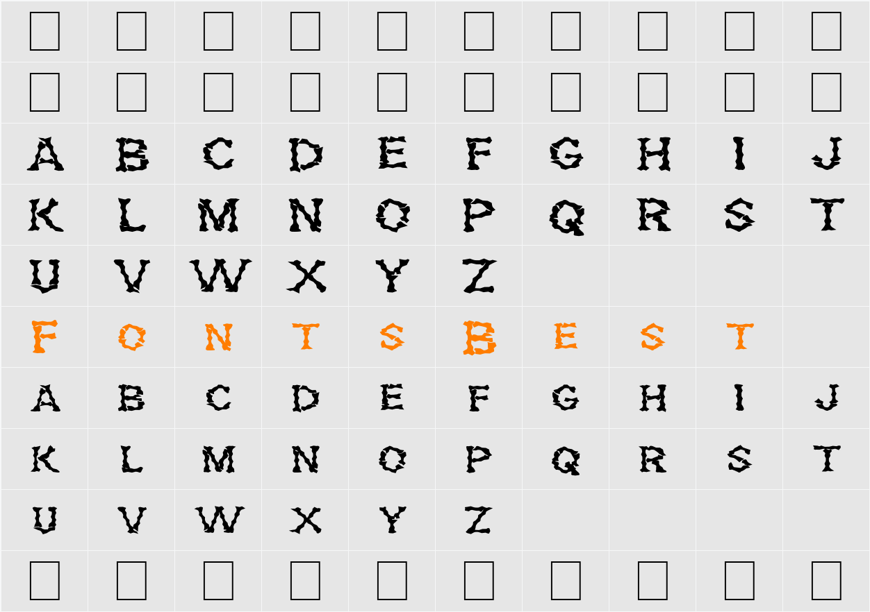 FZ WACKY 28 EX Character Map
