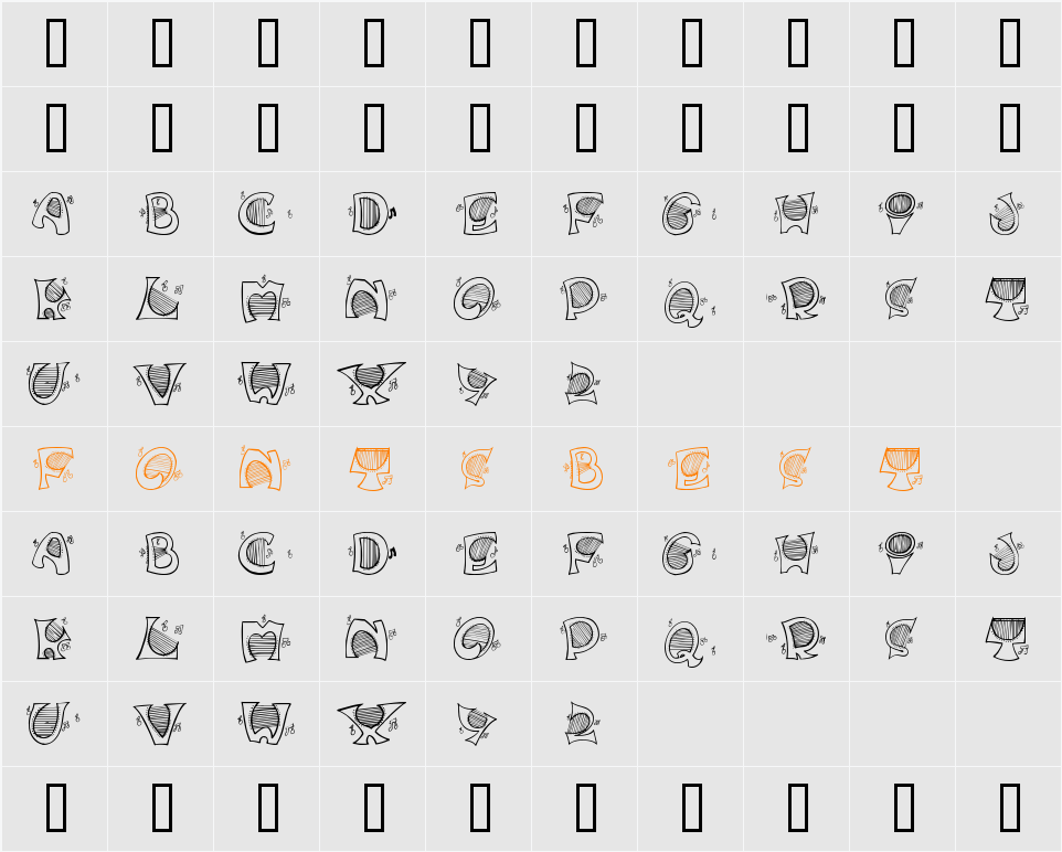 Music For Your Ears Character Map