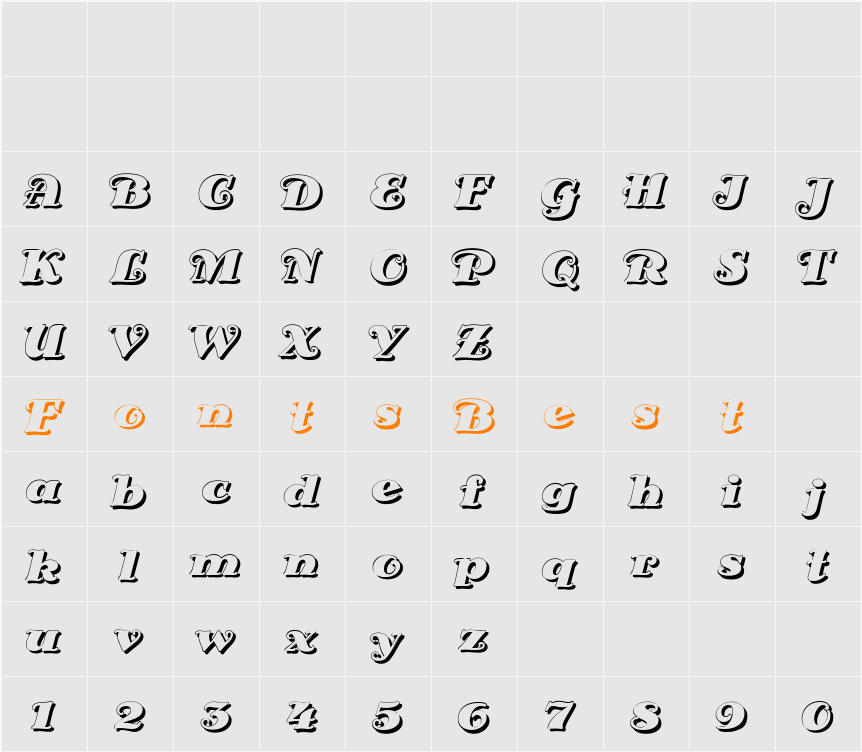 DS Siena Shadow Character Map