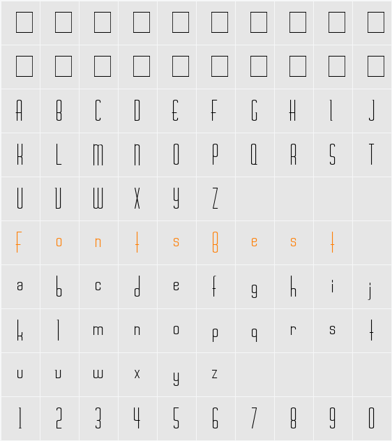 Chasline Character Map