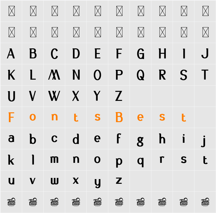 Asetin Black Character Map