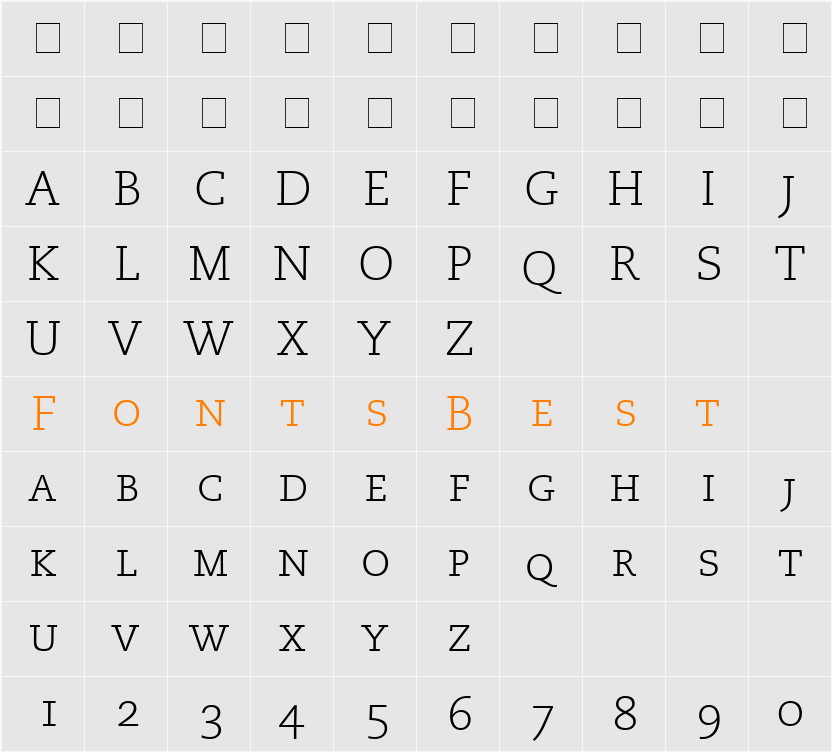 Monologue Light Caps SSi Character Map