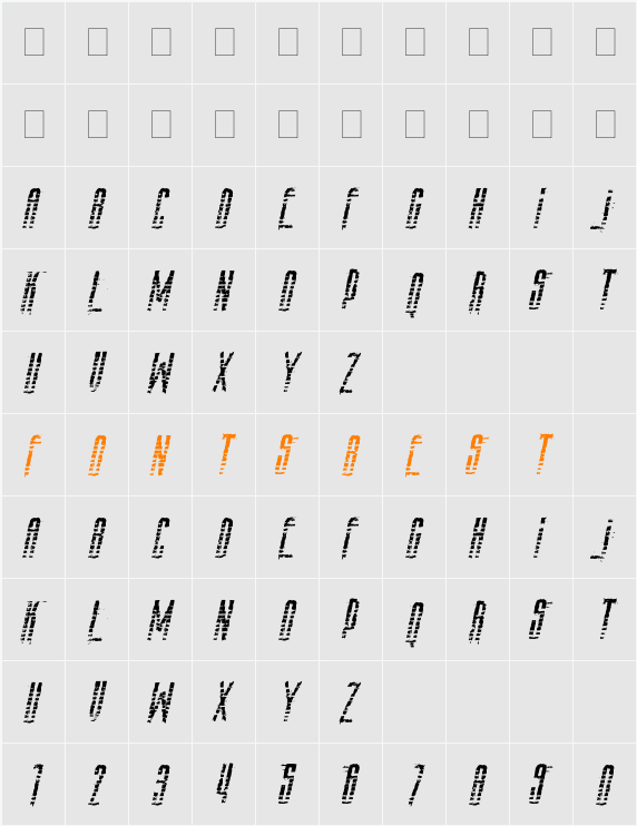 AmazS.T.A.L.K.E.R.Italic Character Map