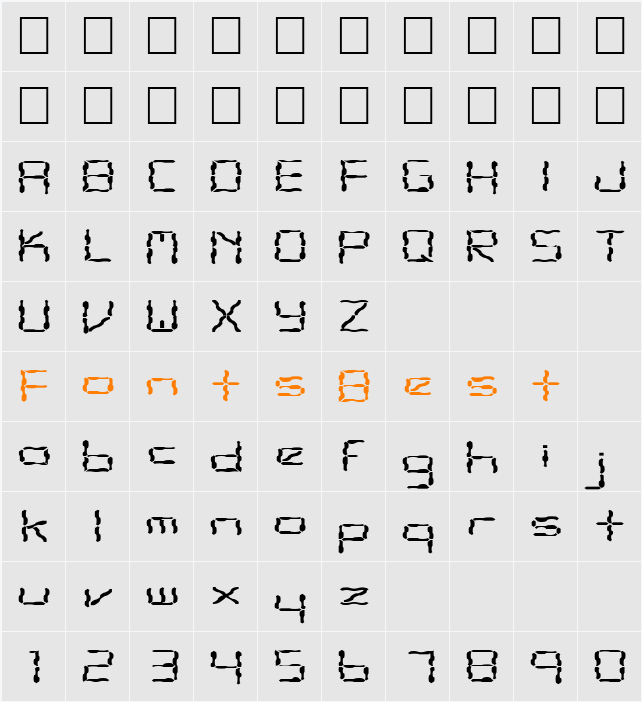 FZ DIGITAL 10 WAVEY EX Character Map