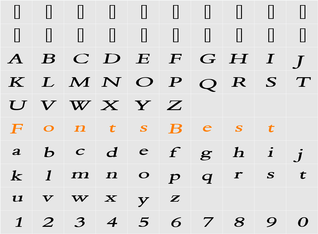Nadine 2 Extended Character Map