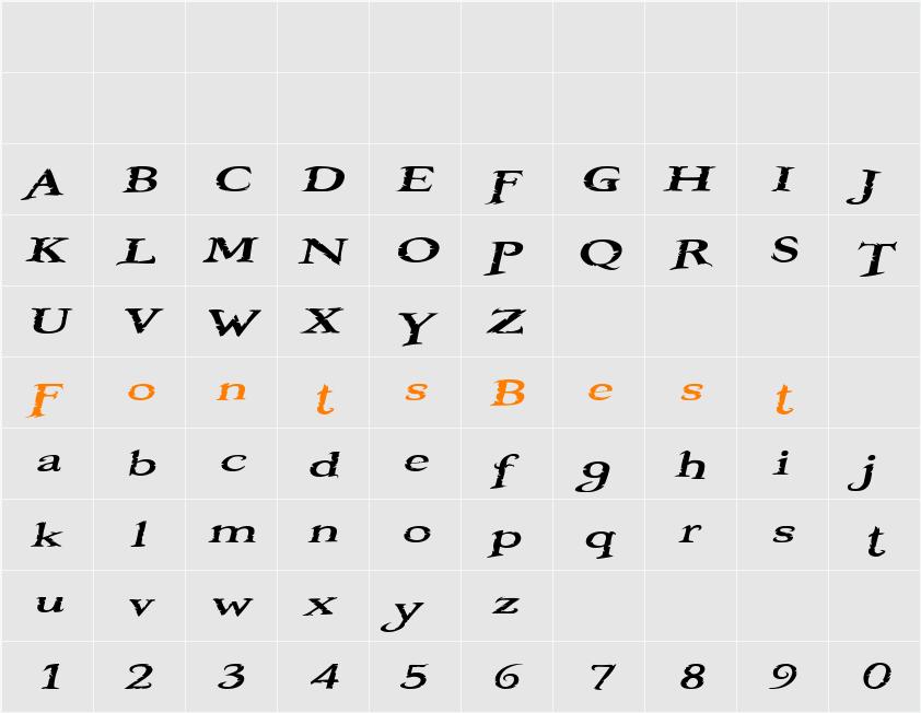 Booter - One Five Character Map