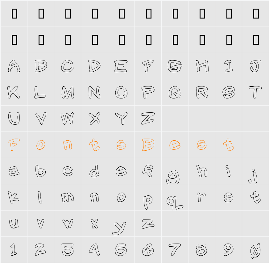 Chalk Outlines Character Map