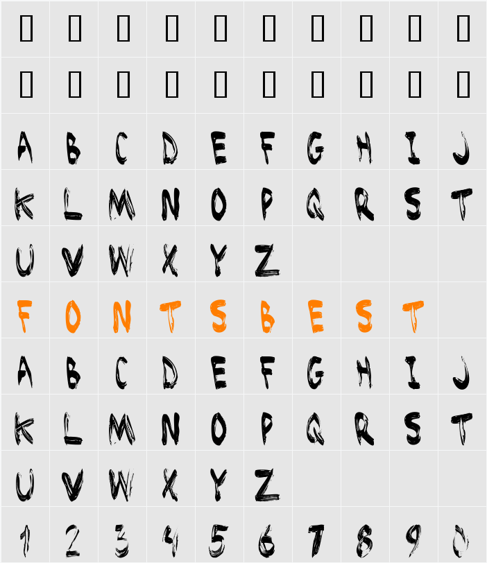 Brushed Character Map