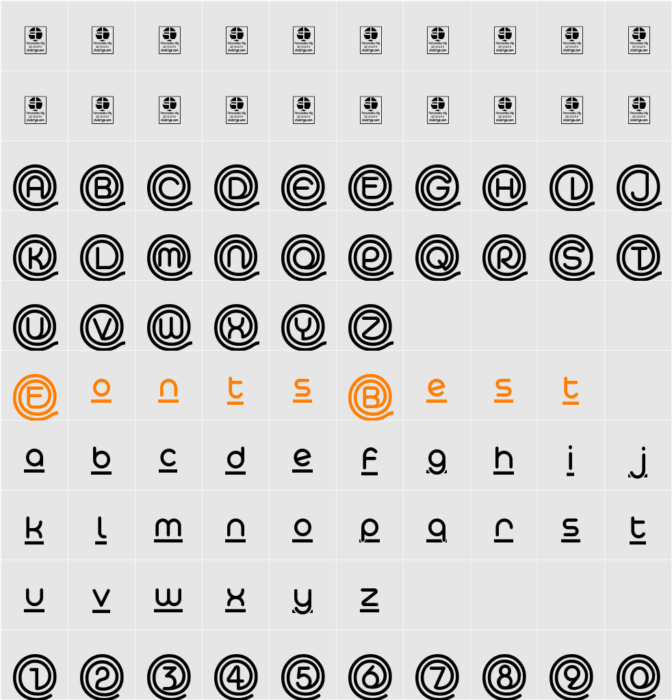 At The Midday Underline Demo Character Map