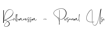 Brillianissa - Personal Use Font Image