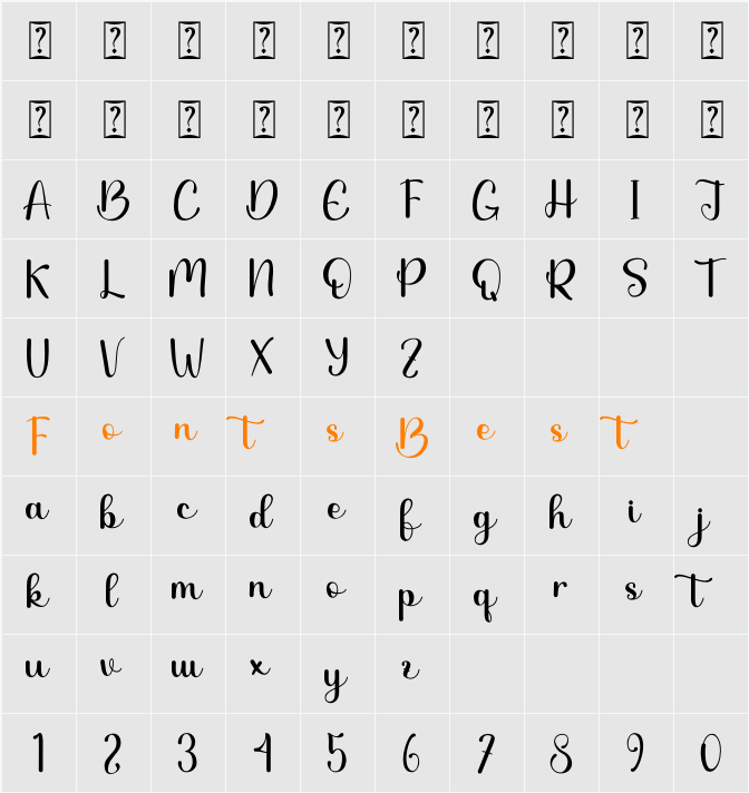 Besthie - Personal Use Character Map