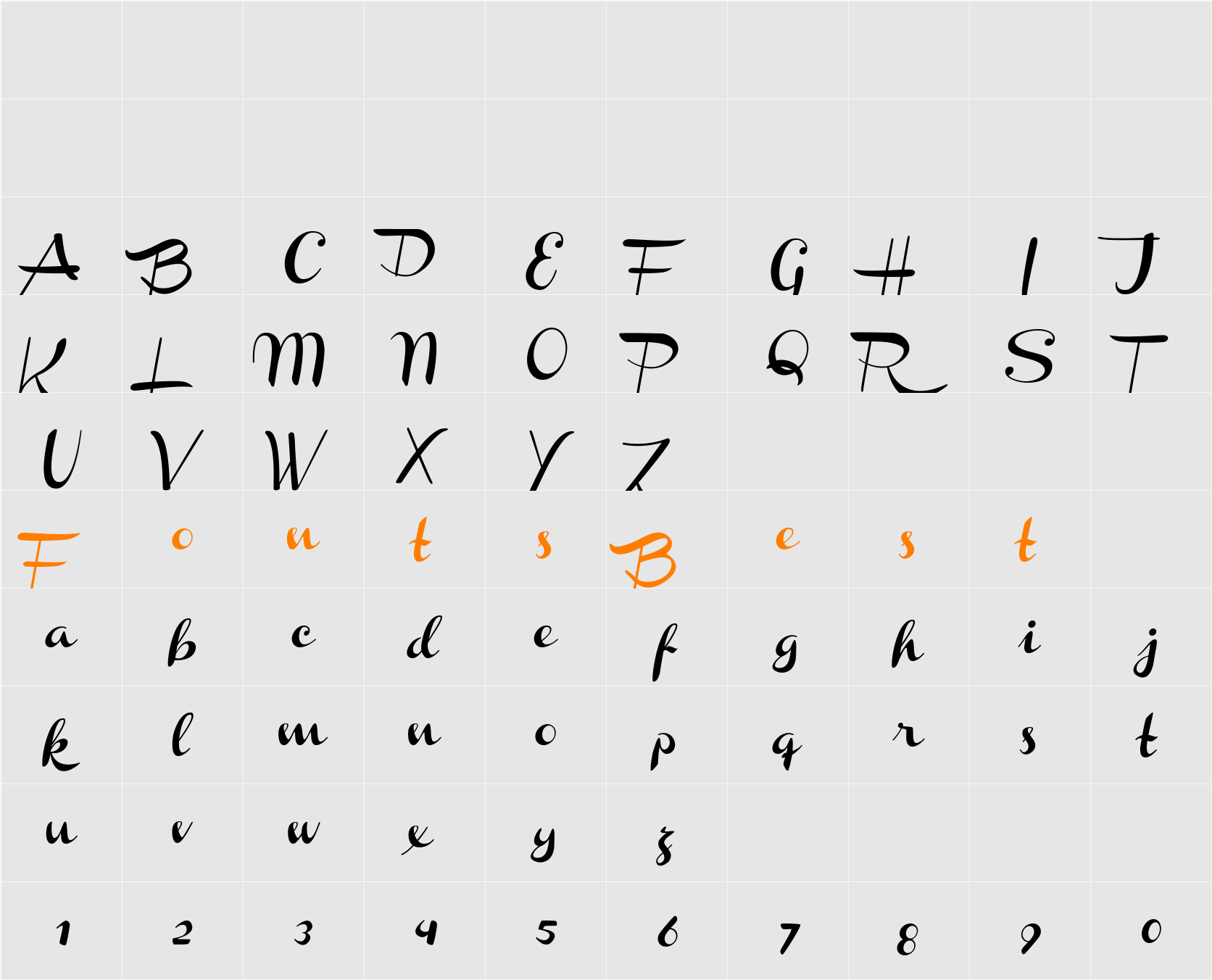 Channel Slanted 1 Character Map