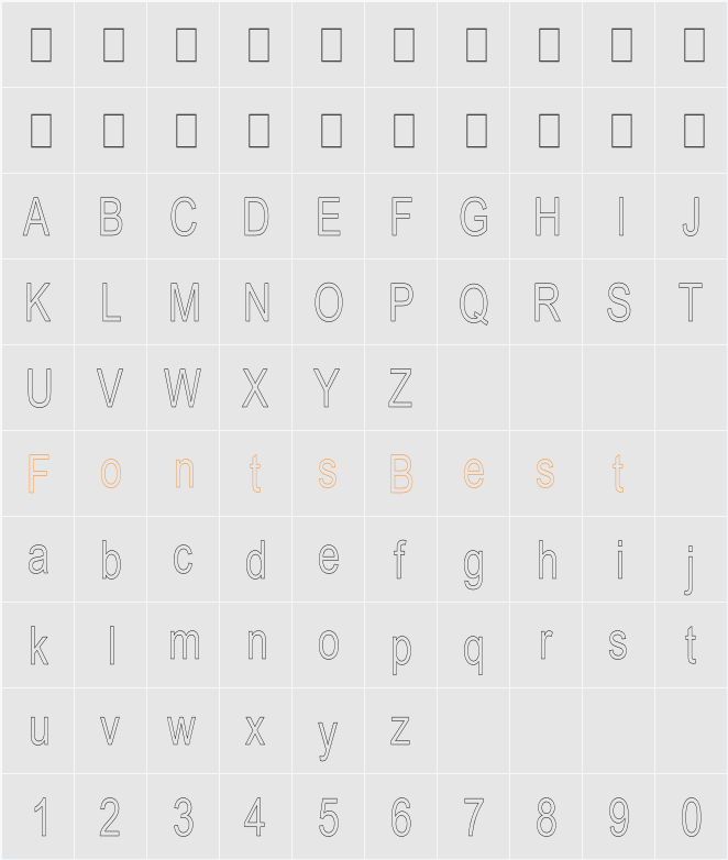 Arial HC Character Map