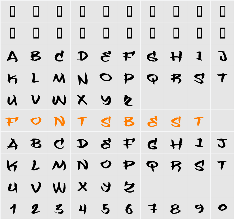 Flashit Character Map