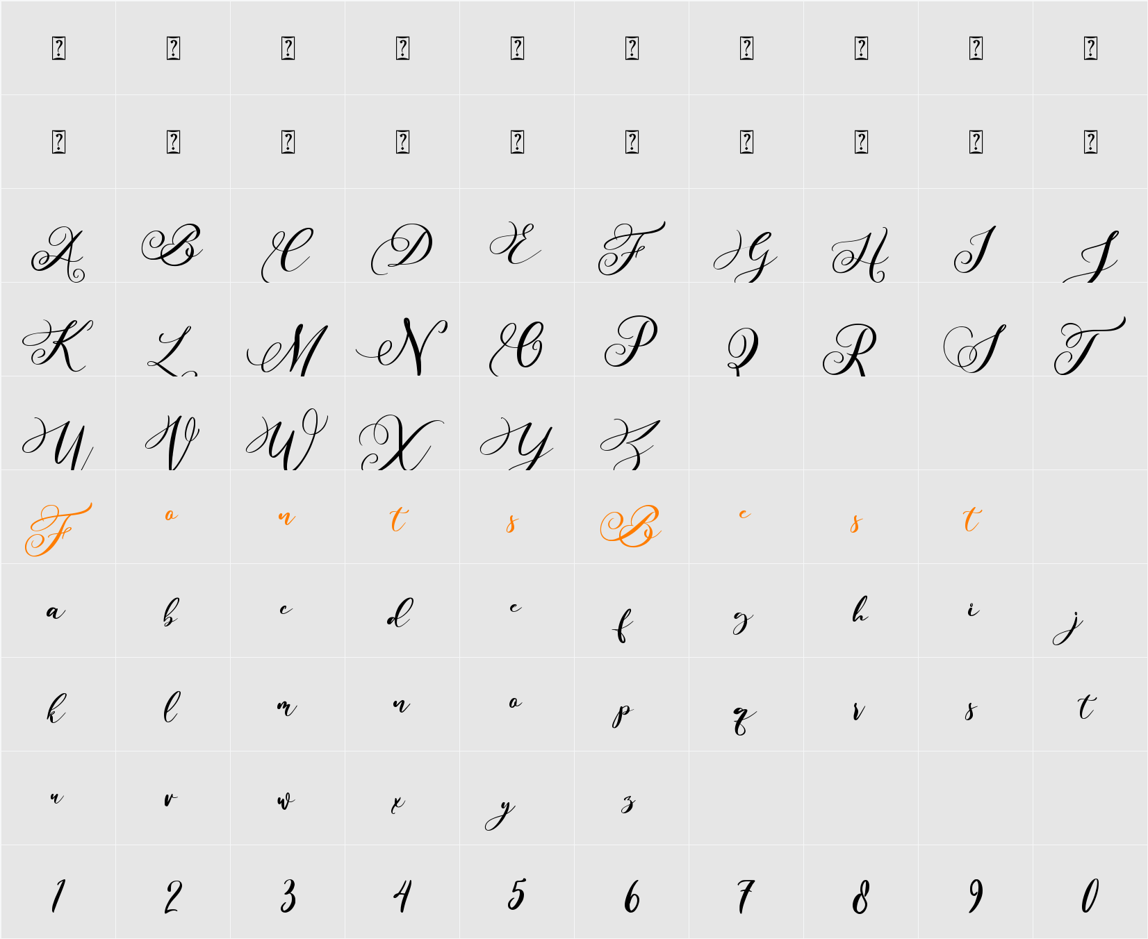Billyra Character Map