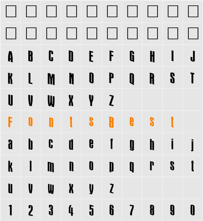 Damsel ttnorm Character Map