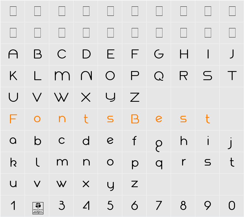 Akaju Light Character Map