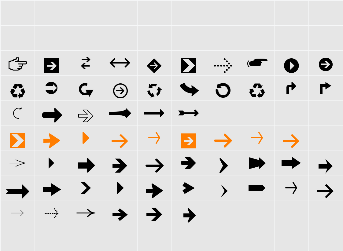 Arrows tfb Character Map