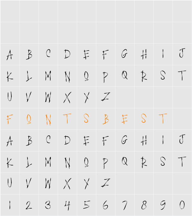 BLACK PRANK Character Map