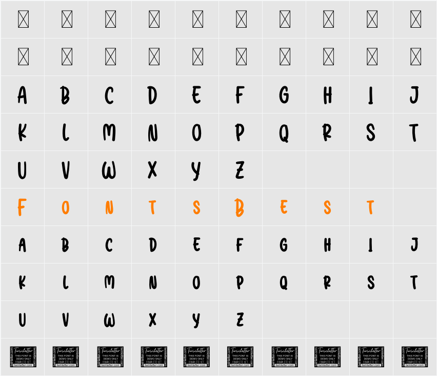 Barbeque Personal Use Character Map