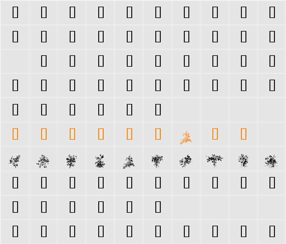 Florals1 Character Map
