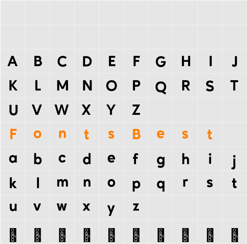 Ageo Personal Use ExtBd Character Map