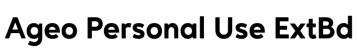 Ageo Personal Use ExtBd Font Image