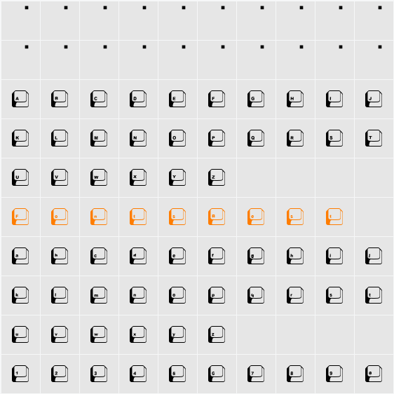 DH GENTRY (SIDE-B) Character Map