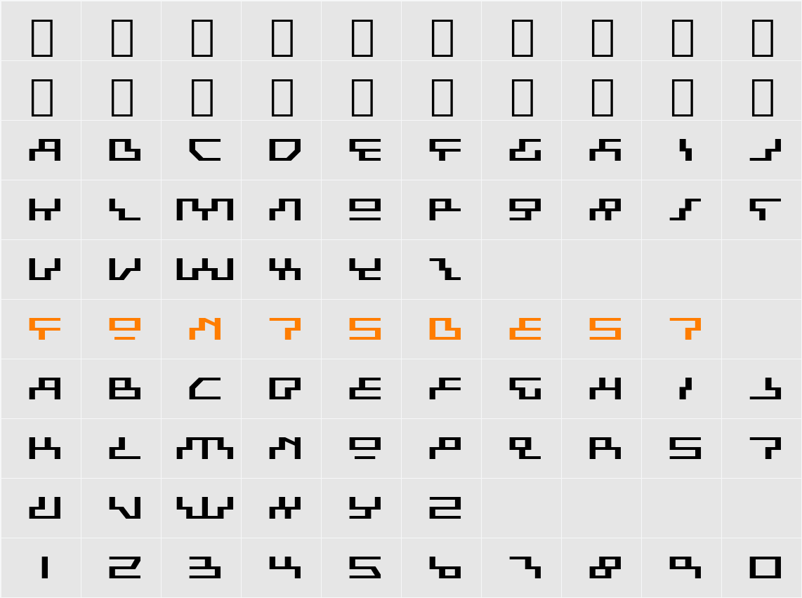 Beam Rider Expanded Character Map