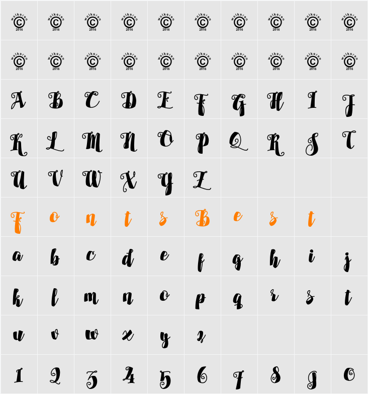 Alamark Lite Free Character Map