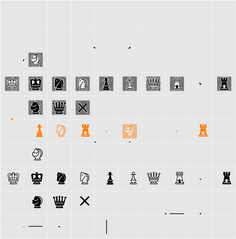 Chess Mediaeval Character Map