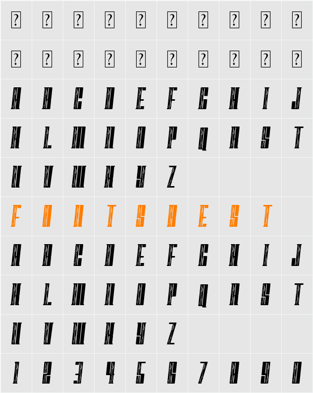 FastBlockFlames Character Map