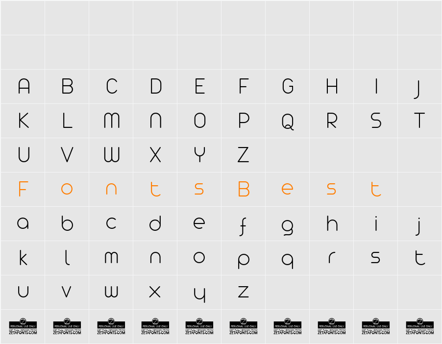 Arista Pro ExtraLight Character Map