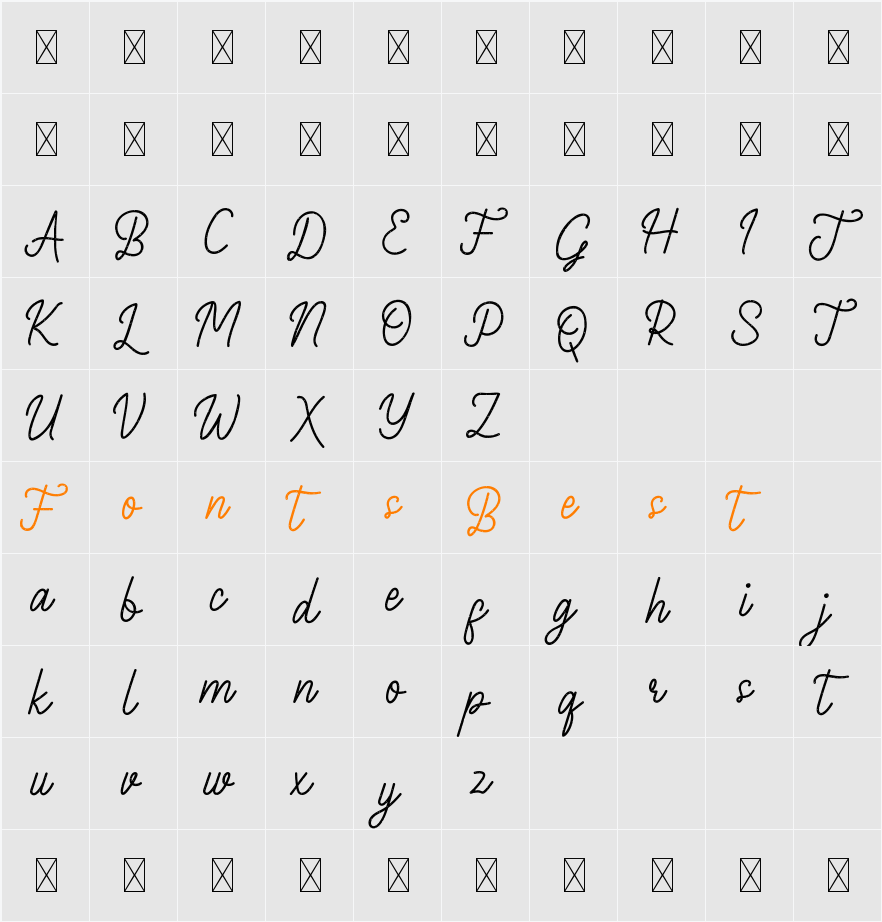 Batherly Demo Character Map