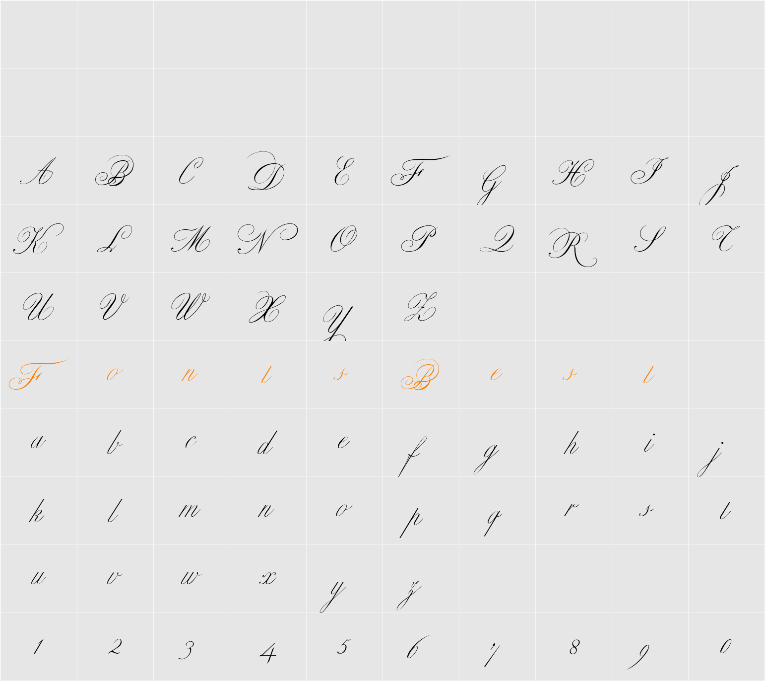Classica One Character Map