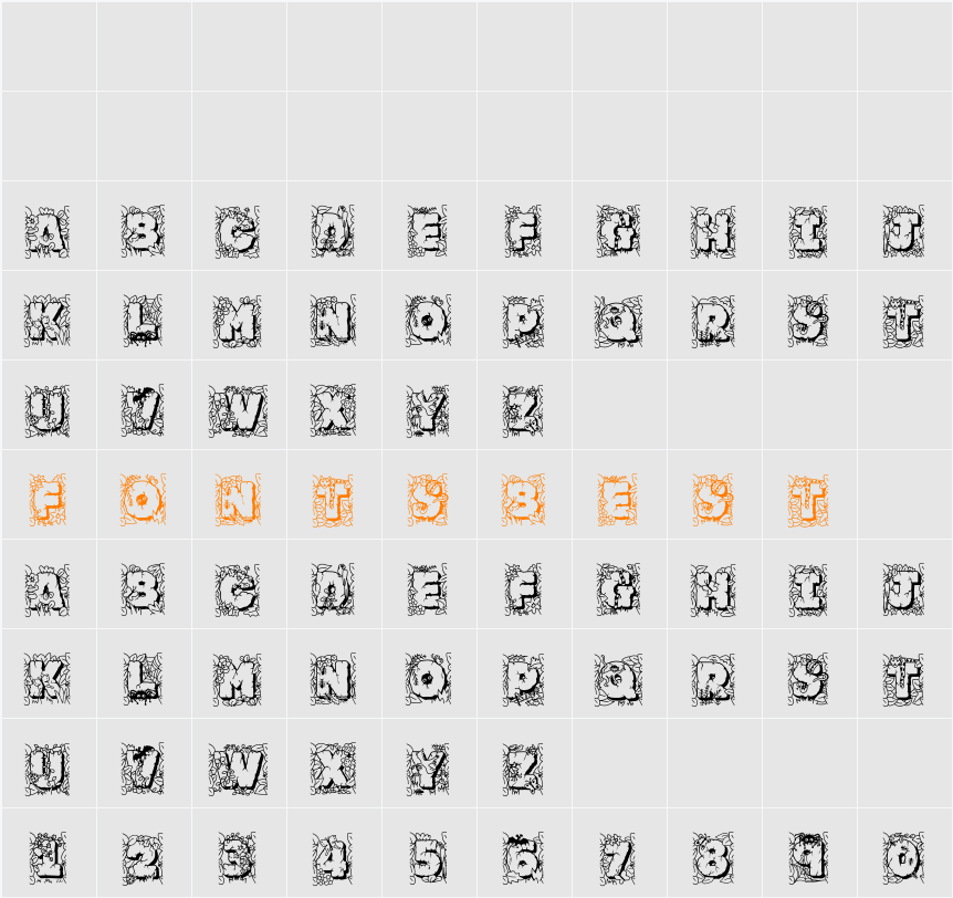JFJungleRock Character Map