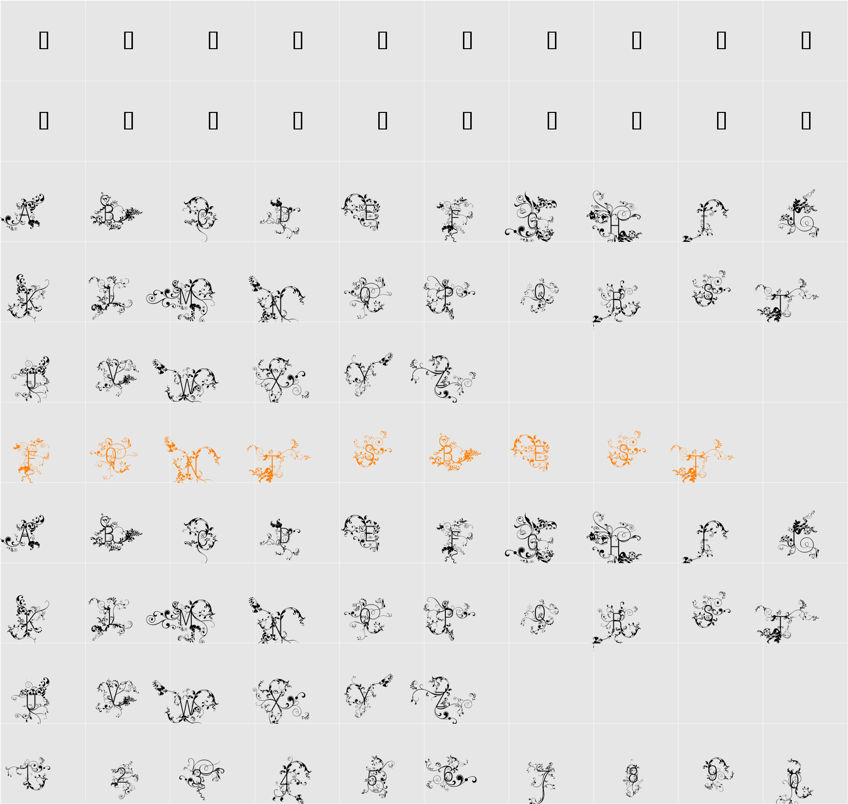HelenaDEMOVERSION Character Map
